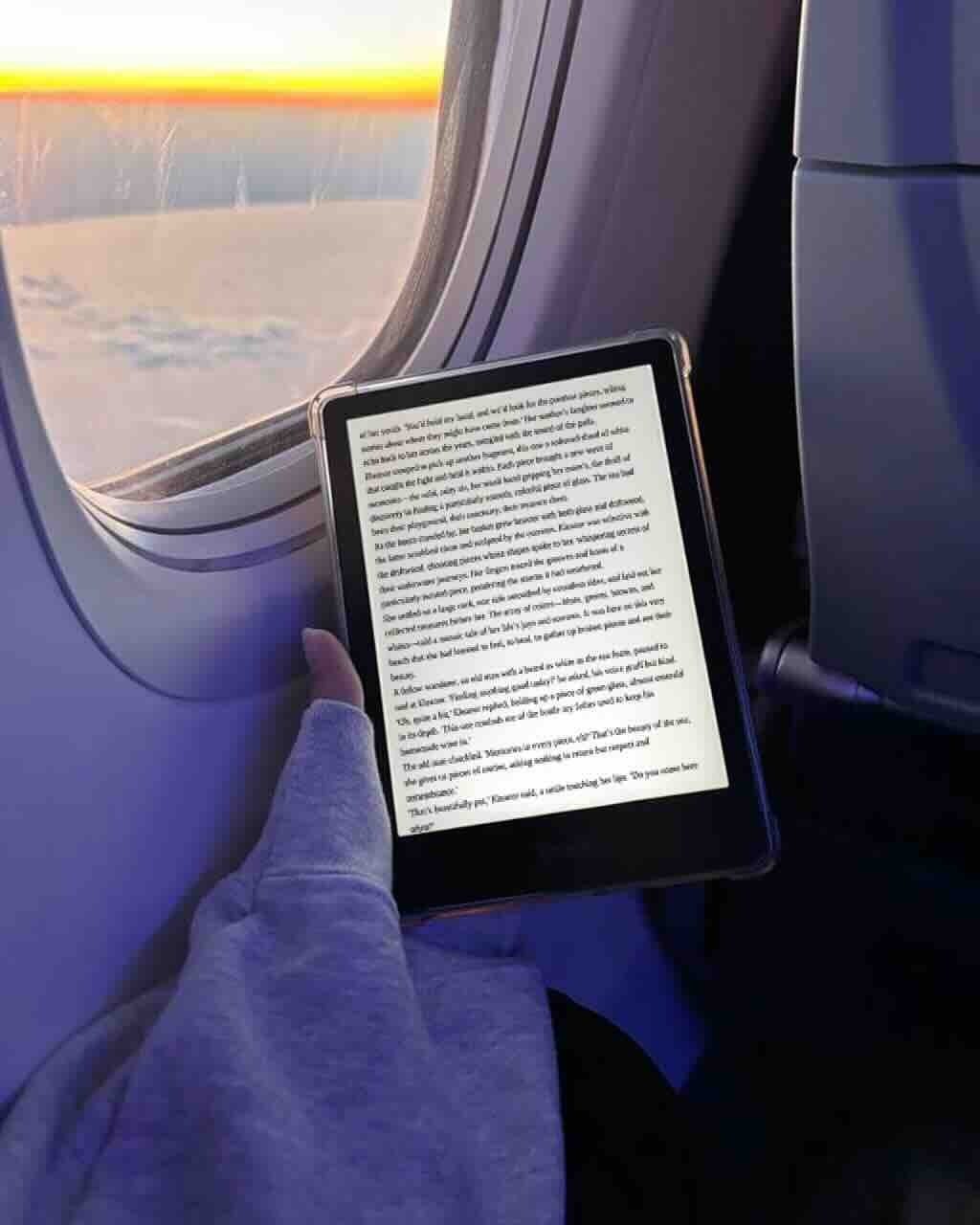 Customer enjoying book